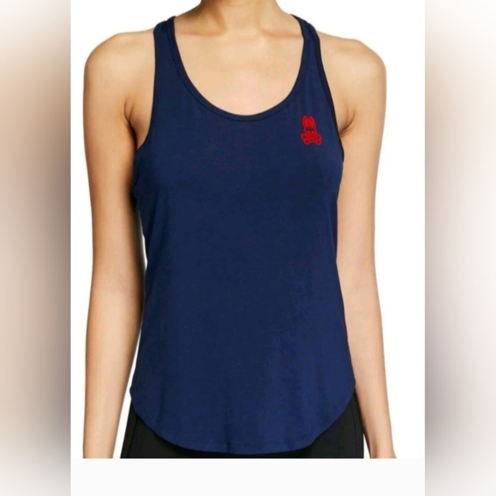 Navy Tank Top with Red Logo Psycho Bunny Nwt Original 95% Modal